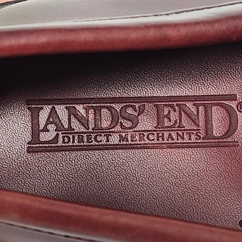 Vintage 90s Lands End Oxblood Leather Tassel Loafers Preppy Ivy USA 11 W 440358 - Picture 11 of 11